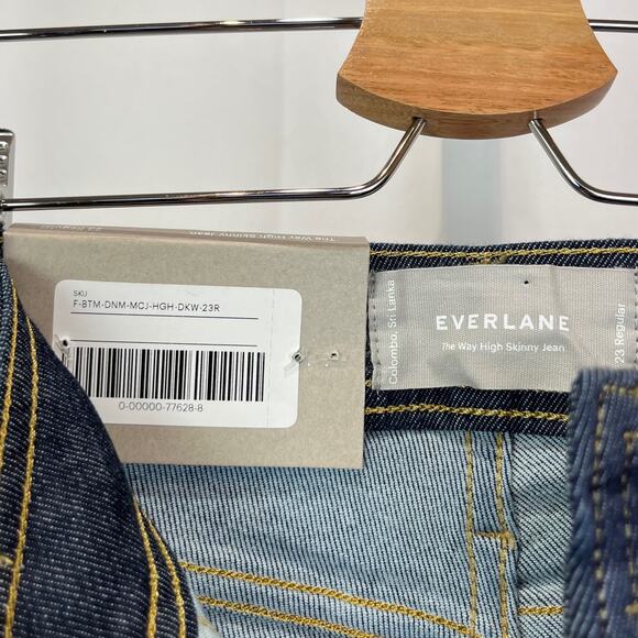 NWT EVERLANE 23 The Way High Skinny Jeans Stretch Dark Wash Cotton Blend Blue - Picture 7 of 10